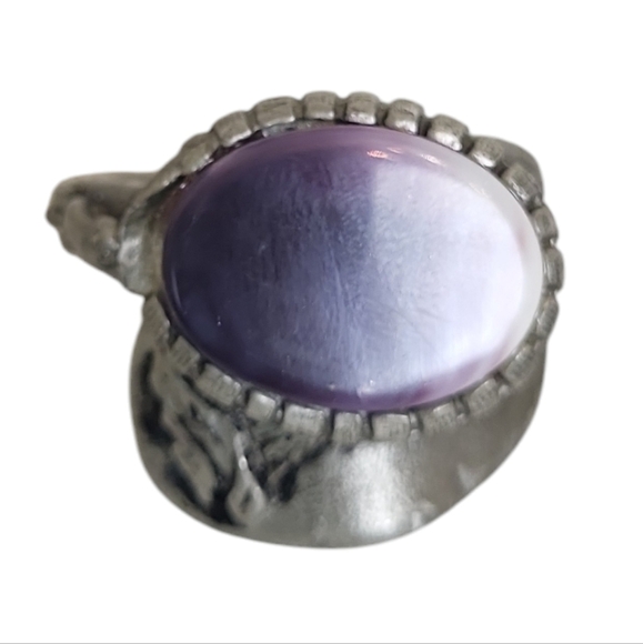 Cape Cod Pewter Quahog Shell Spoon Ring - Picture 1 of 6